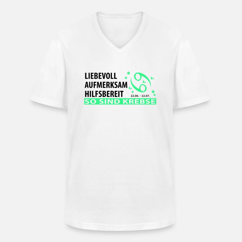 Sternzeichen Krebs - Eigenschaften - Männer-T-Shirt mit V-Ausschnitt - Weiß