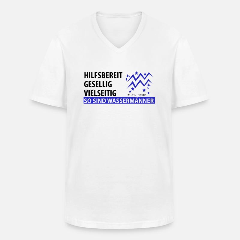 Sternzeichen Wassermann - Eigenschaften - Männer-T-Shirt mit V-Ausschnitt - Weiß