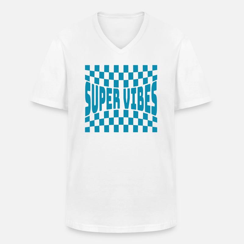 Super Vibes - Männer-T-Shirt mit V-Ausschnitt - Weiß