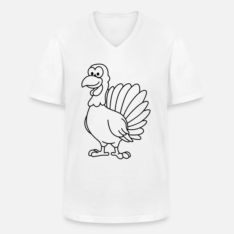 Truthan Comic Tier - Männer-T-Shirt mit V-Ausschnitt - Weiß