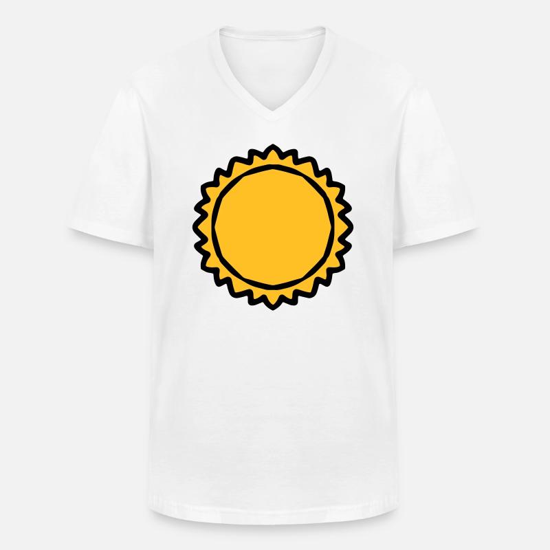 Dicke große Sonne - Männer-T-Shirt mit V-Ausschnitt - Weiß