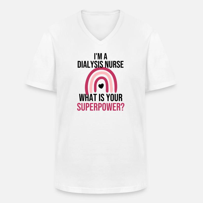 Dialyse Krankenschwester Nephrologie Dialysepflege - Männer-T-Shirt mit V-Ausschnitt - Weiß