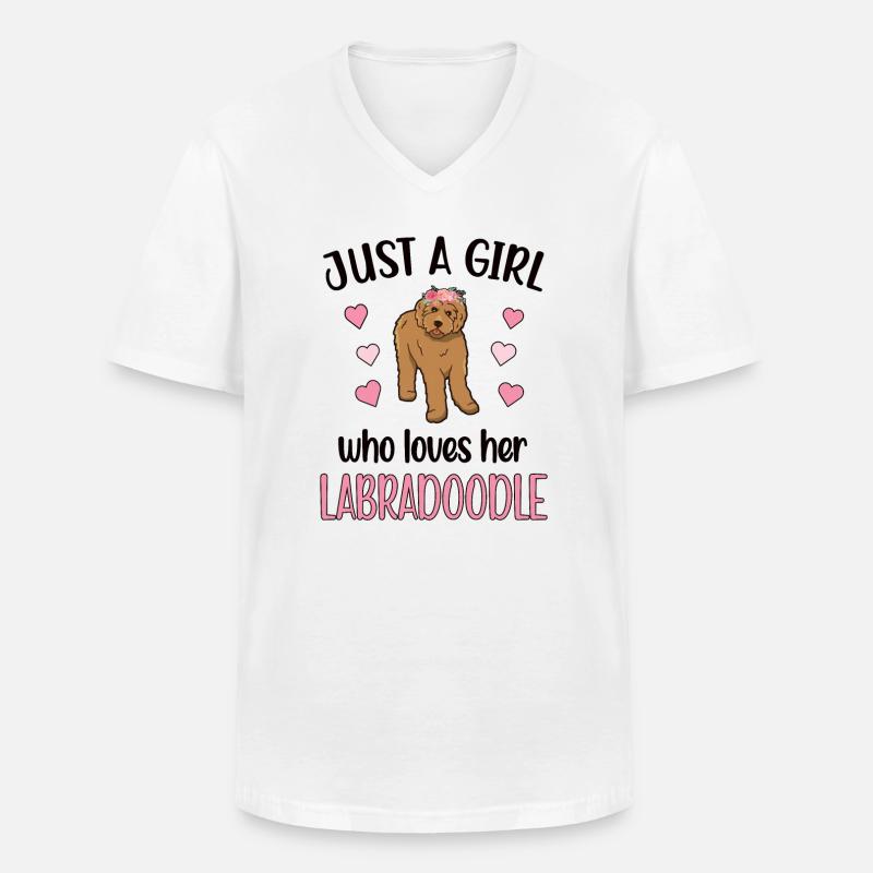 Labradoodle Mädchen Hundebesitzer Labradoodle Mama - Männer-T-Shirt mit V-Ausschnitt - Weiß