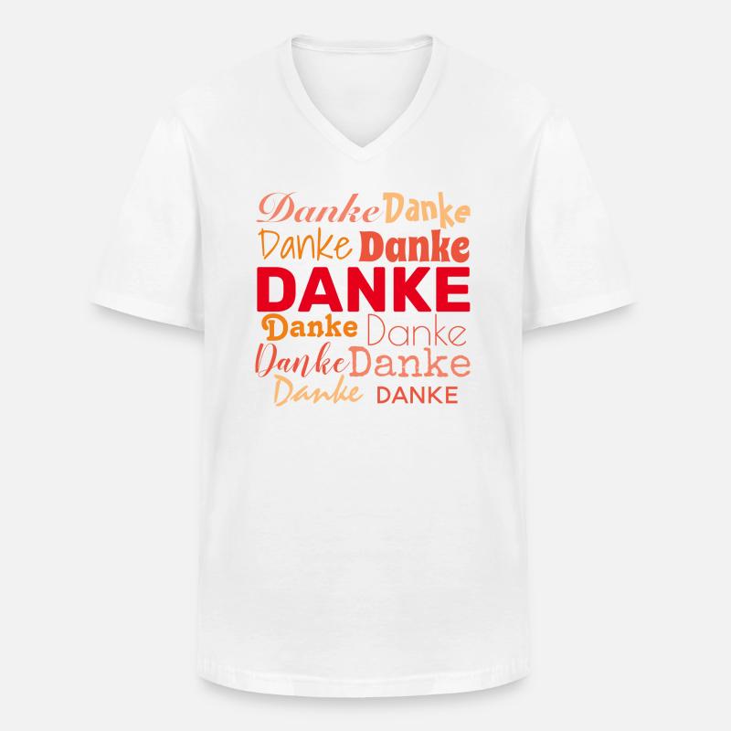 DANKE - DANKESCHÖN - DANKBARKEIT - DANKBAR - Männer-T-Shirt mit V-Ausschnitt - Weiß