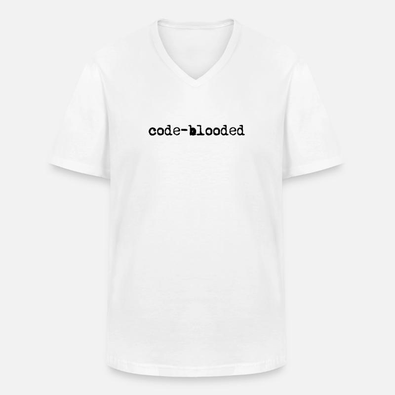 Lustige Code-Blut-Programmier-Codierung - Data Web - Männer-T-Shirt mit V-Ausschnitt - Weiß