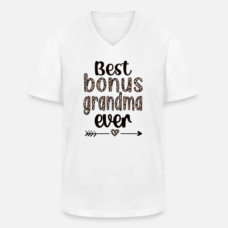 Beste Bonus-Oma Stolze Stiefgroßmutter Geschenk - Männer-T-Shirt mit V-Ausschnitt - Weiß