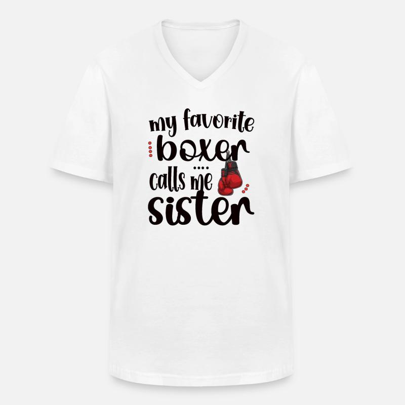 Boxschwester Stolze Box-Schwester Boxer Geschenk - Männer-T-Shirt mit V-Ausschnitt - Weiß