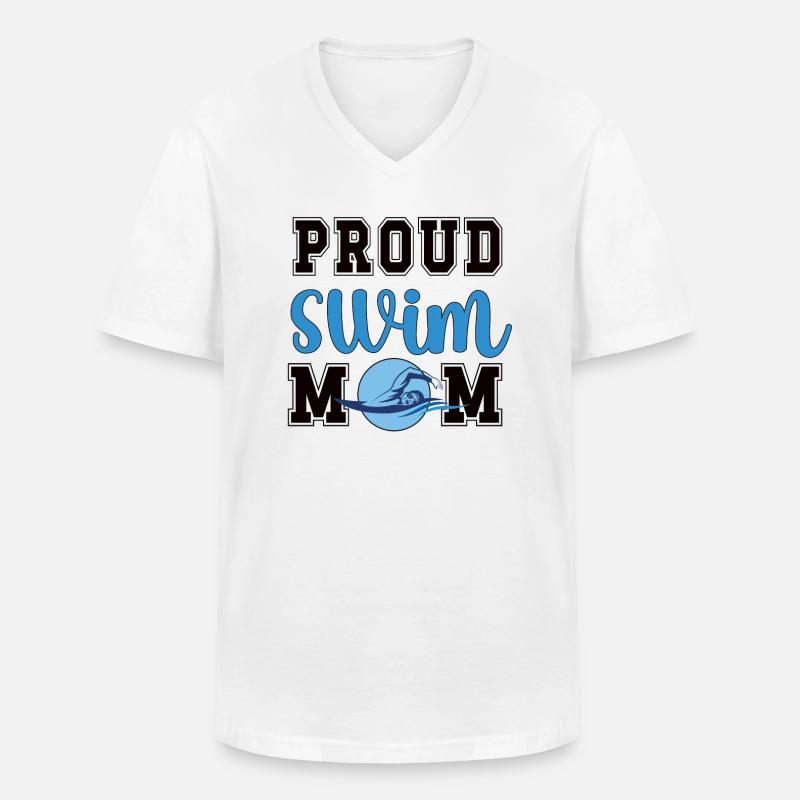 Schwimmmama Geschenk Mutter Schwimmer Schwimm-Mama - Männer-T-Shirt mit V-Ausschnitt - Weiß