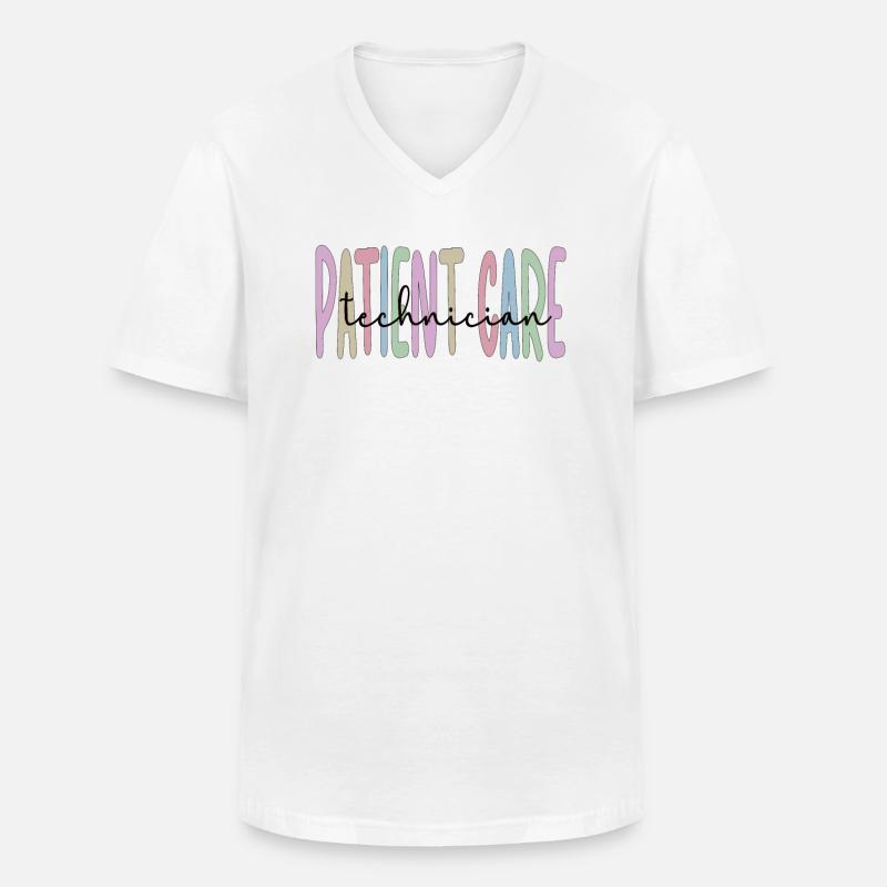 Techniker der Patientenversorgung Pflegetechniker - Männer-T-Shirt mit V-Ausschnitt - Weiß