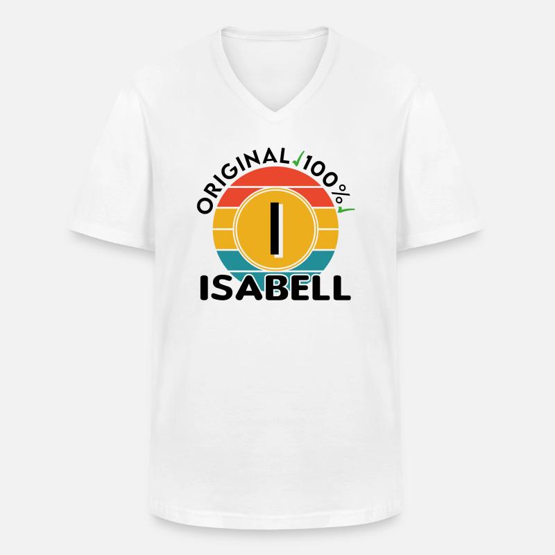 Isabell - Männer-T-Shirt mit V-Ausschnitt - Weiß
