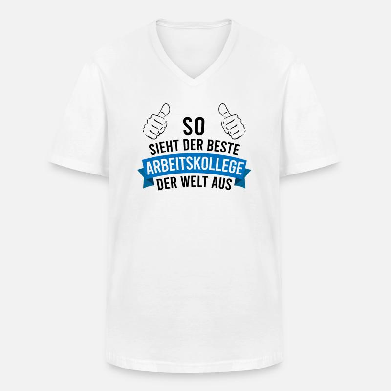 Bester Arbeitskollege Spruch Geschenk Herren - Männer-T-Shirt mit V-Ausschnitt - Weiß