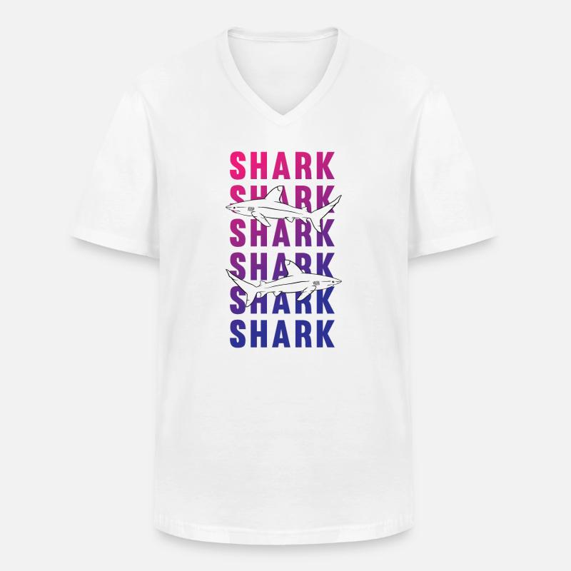 Stolzer Hai Meerestiefe Entdecker Geschenk - Männer-T-Shirt mit V-Ausschnitt - Weiß