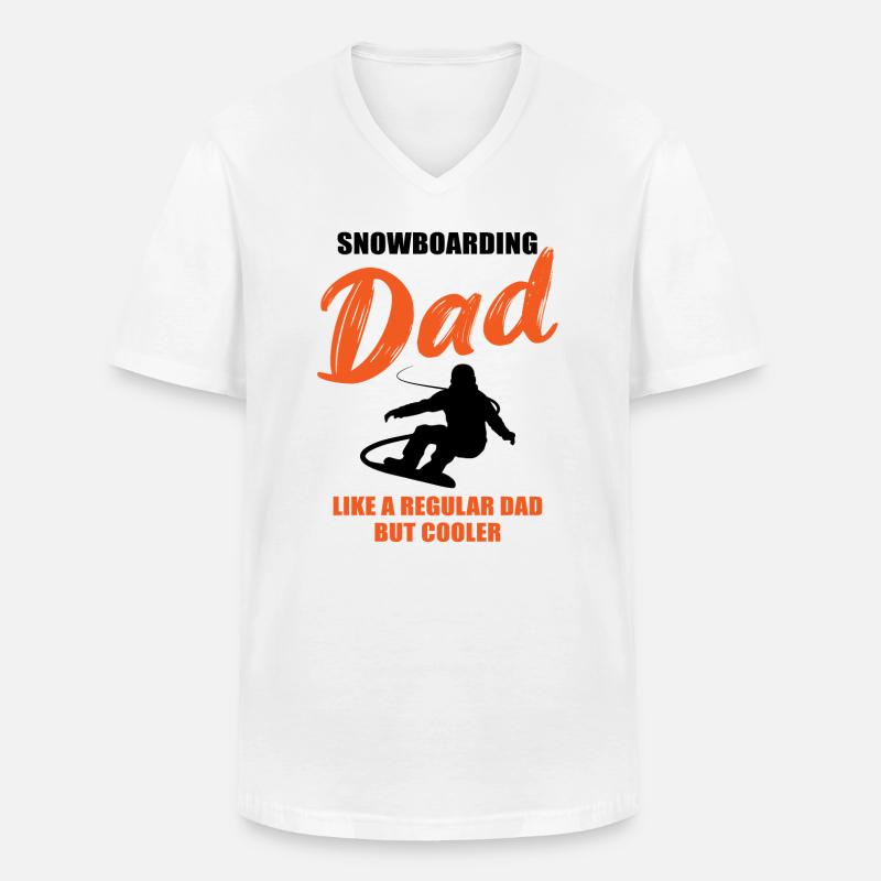 Snowboard Papa – Extra Cool - Männer-T-Shirt mit V-Ausschnitt - Weiß