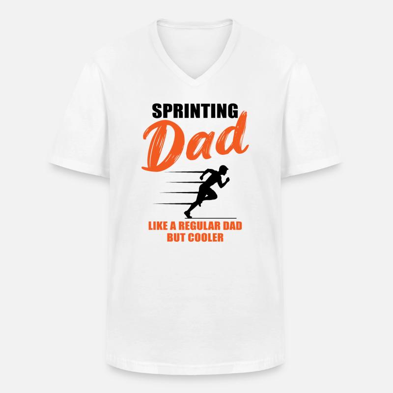 Cool Sprinter Papa Überholspur - Männer-T-Shirt mit V-Ausschnitt - Weiß