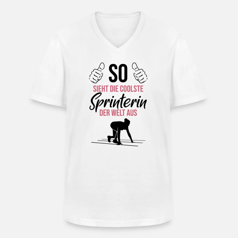 Die coolste Sprinterin der Welt - Männer-T-Shirt mit V-Ausschnitt - Weiß
