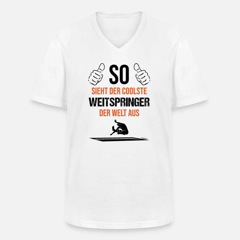 Weltbester Weitspringer Coolness Geschenk - Männer-T-Shirt mit V-Ausschnitt - Weiß