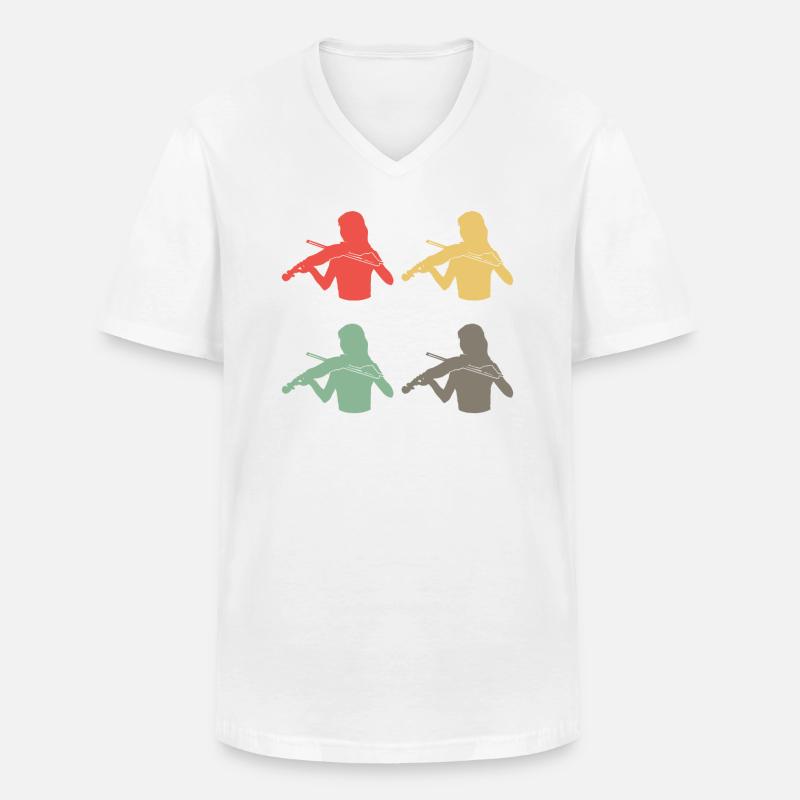 Bunte Geigerinnen Ensemble Harmonie - Männer-T-Shirt mit V-Ausschnitt - Weiß