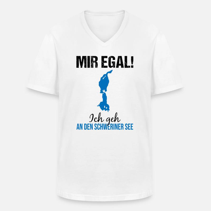 Schweriner See ruft - Männer-T-Shirt mit V-Ausschnitt - Weiß