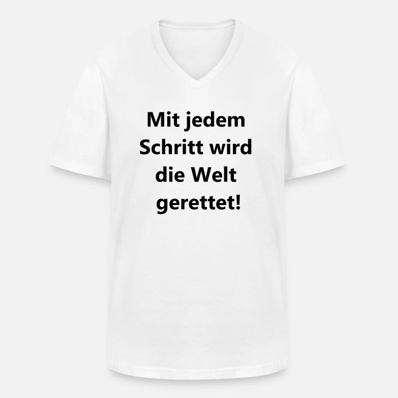 Heldenhaftes Wandergeschenk - Männer-T-Shirt mit V-Ausschnitt - Weiß