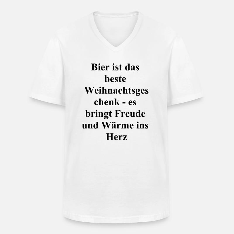 Fröhliches Biergeschenk - Männer-T-Shirt mit V-Ausschnitt - Weiß