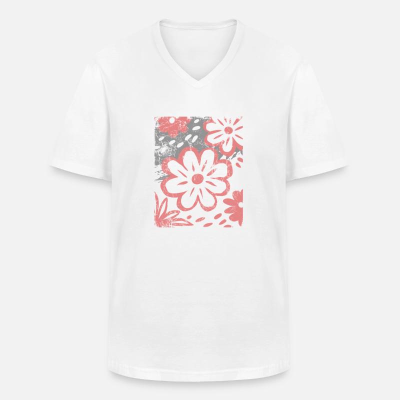 Blumen - Frühling - Sommer - Spruch - Männer-T-Shirt mit V-Ausschnitt - Weiß