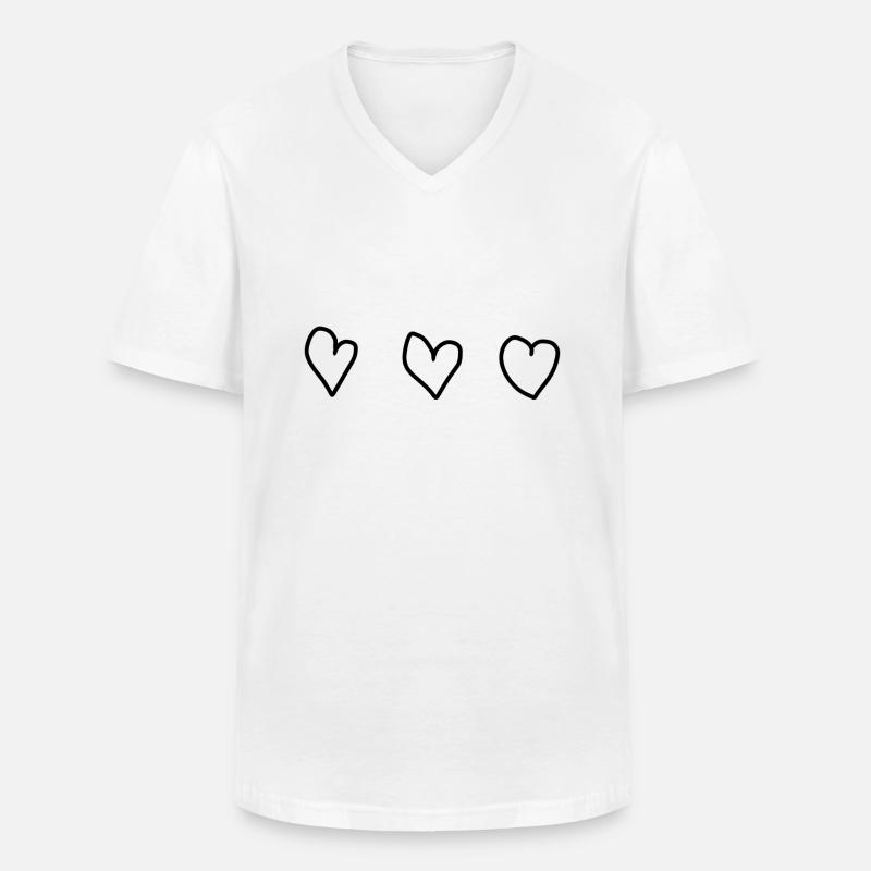 drei herzen herz - Männer-T-Shirt mit V-Ausschnitt - Weiß