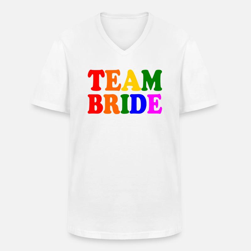 Team bride - Männer-T-Shirt mit V-Ausschnitt - Weiß