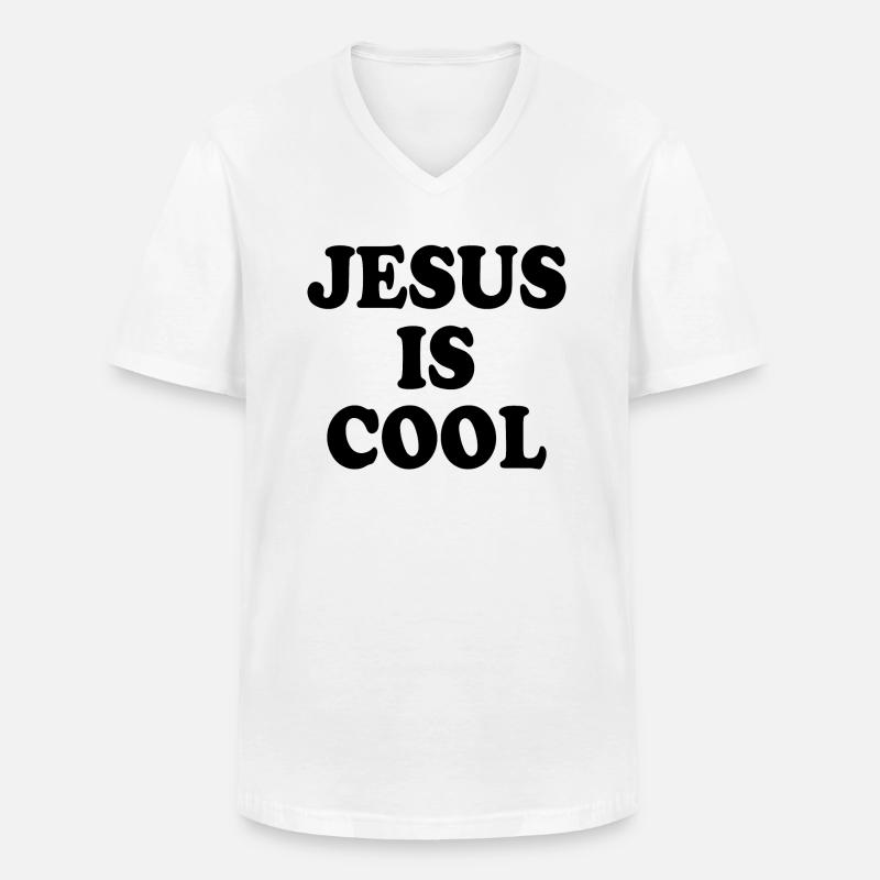 Jesus is cool - Männer-T-Shirt mit V-Ausschnitt - Weiß
