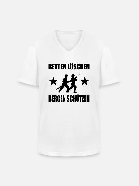 Feuerwehr - Männer-T-Shirt mit V-Ausschnitt - Weiß
