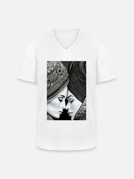 Liebe Frauen Lesbisch - Männer-T-Shirt mit V-Ausschnitt - Weiß