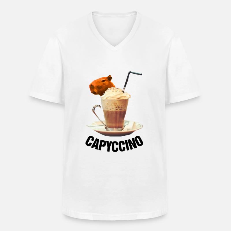 capybara niedlich - Männer-T-Shirt mit V-Ausschnitt - Weiß