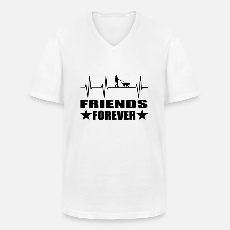 Hund - Männer-T-Shirt mit V-Ausschnitt - Weiß