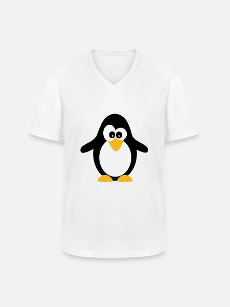 penguin - Men's V-Neck T-Shirt - white