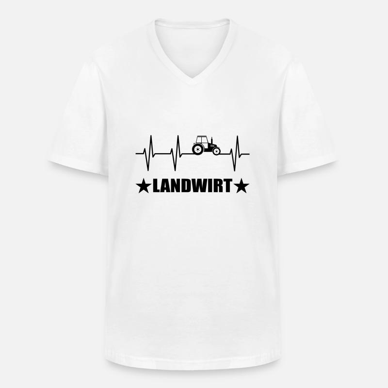 Traktor - Männer-T-Shirt mit V-Ausschnitt - Weiß
