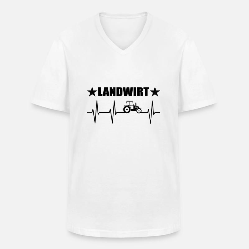 Traktor - Männer-T-Shirt mit V-Ausschnitt - Weiß