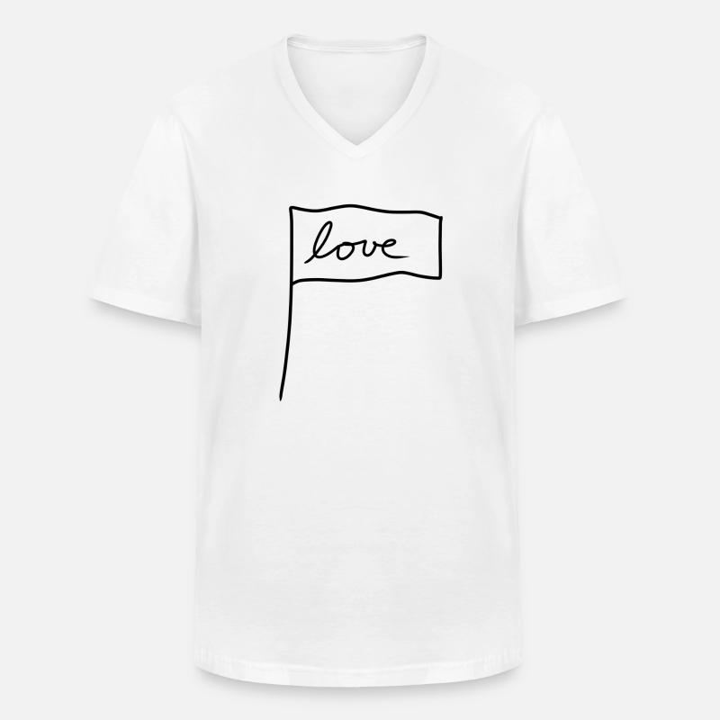 flagge symbol form liebe - Männer-T-Shirt mit V-Ausschnitt - Weiß