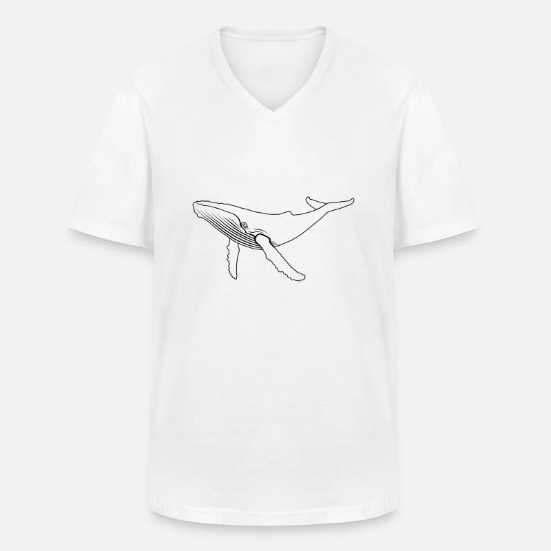 Wal - Buckelwal - Meeressäuger - Geschenk - Männer-T-Shirt mit V-Ausschnitt - Weiß