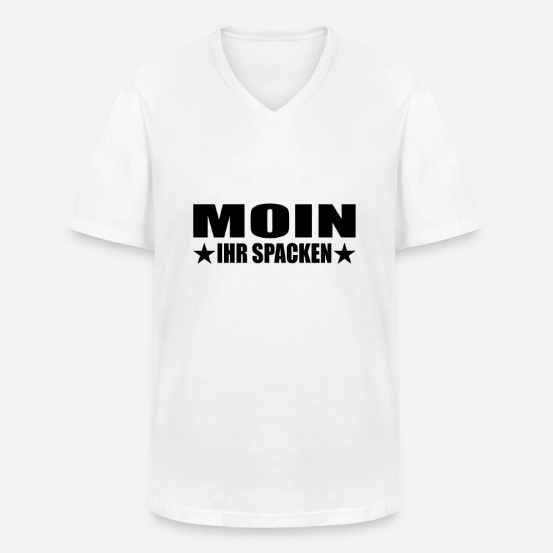 Moin - Männer-T-Shirt mit V-Ausschnitt - Weiß