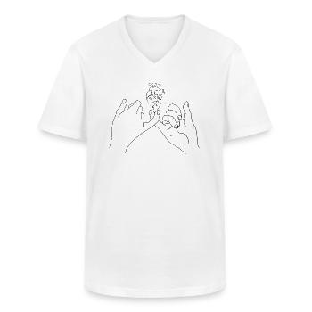 Herz Hand Mediziner - Männer-T-Shirt mit V-Ausschnitt - Weiß - Vorne - AI Model Male 185 light (185cm)