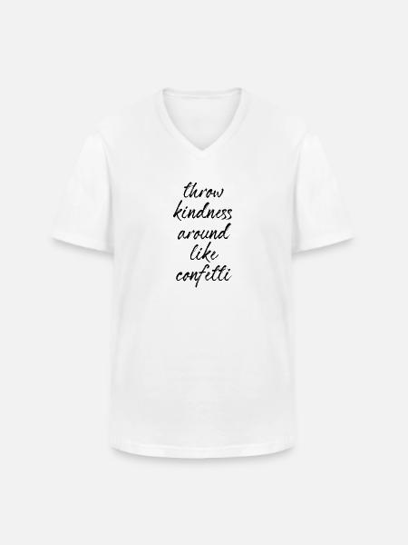 Lanza amabilidad como confeti - Camiseta con cuello de pico hombre - blanco