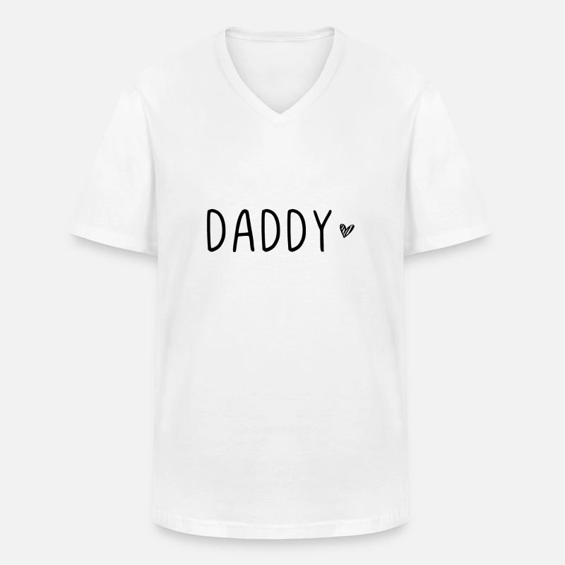 Daddy - Männer-T-Shirt mit V-Ausschnitt - Weiß