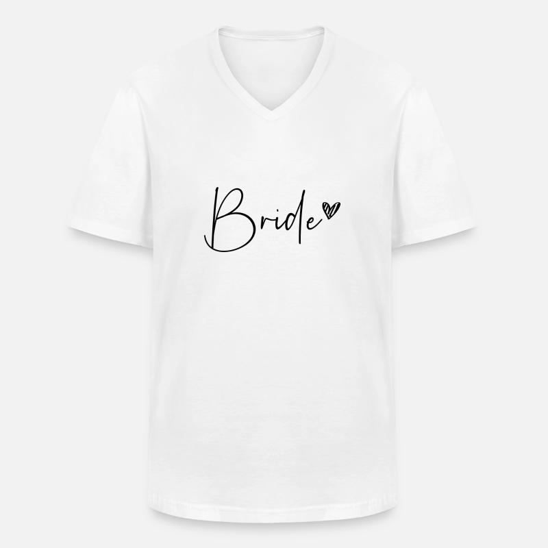 Bride - Männer-T-Shirt mit V-Ausschnitt - Weiß