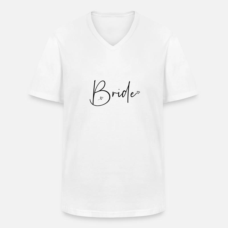 Bride - Männer-T-Shirt mit V-Ausschnitt - Weiß