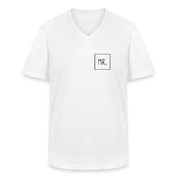 MR. - T-shirt col V Homme - blanc - Devant - AI Model Male 185 light (185cm)