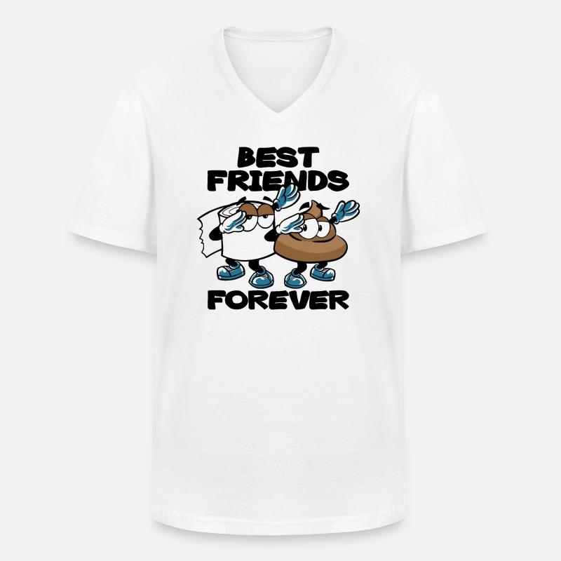 BEST FRIENDS FOREVER DABBING - Männer-T-Shirt mit V-Ausschnitt - Weiß