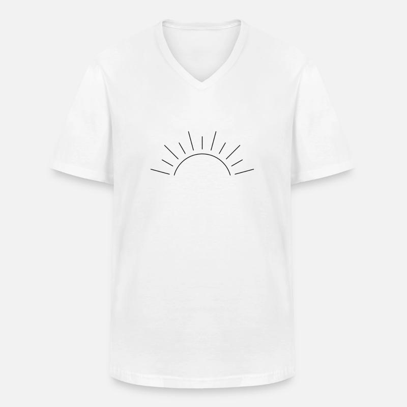 Sole Sole - Maglietta da uomo classica con scollo a V - bianco