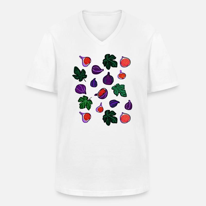 Feigen Früchte Muster1 - Männer-T-Shirt mit V-Ausschnitt - Weiß