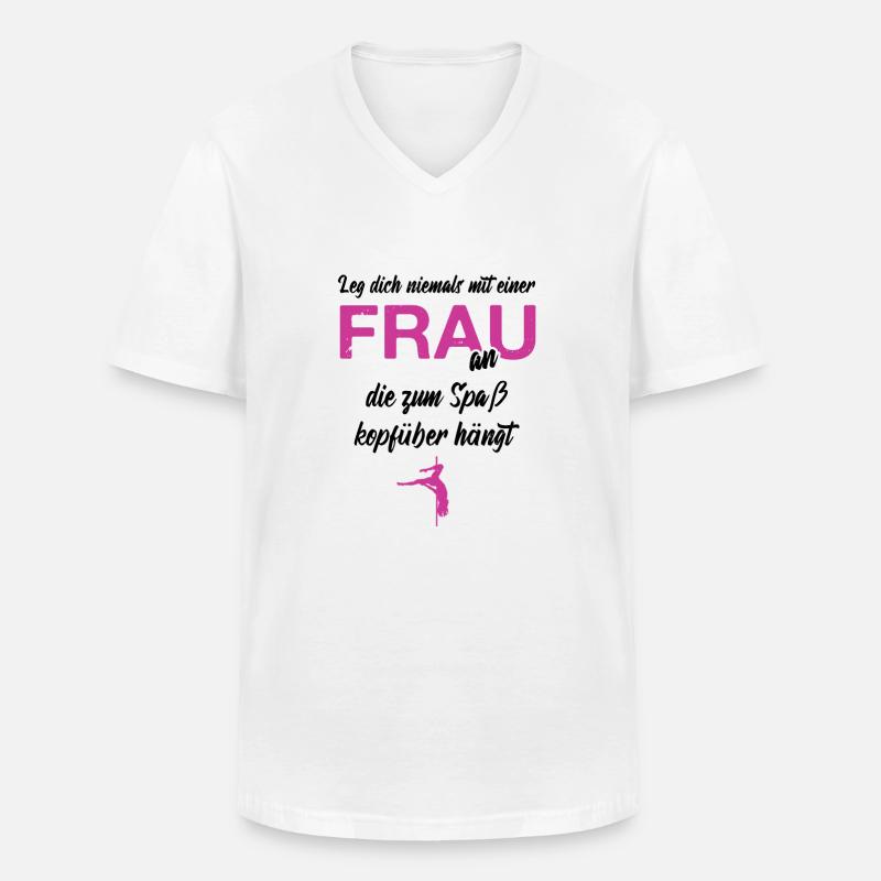 Pole Dance - Männer-T-Shirt mit V-Ausschnitt - Weiß