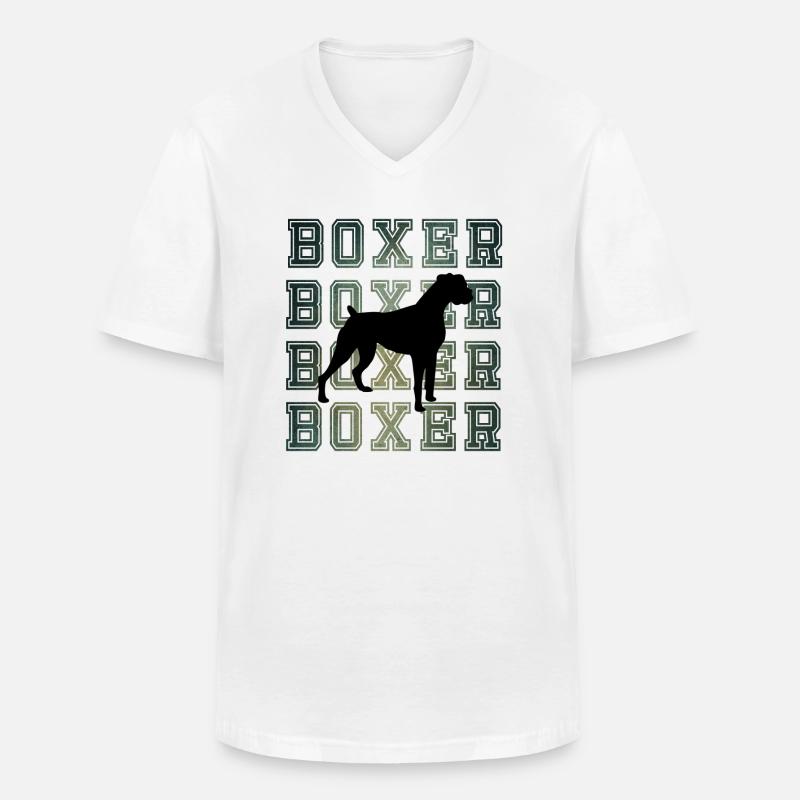 Disko Retro Boxer Hund - Männer-T-Shirt mit V-Ausschnitt - Weiß