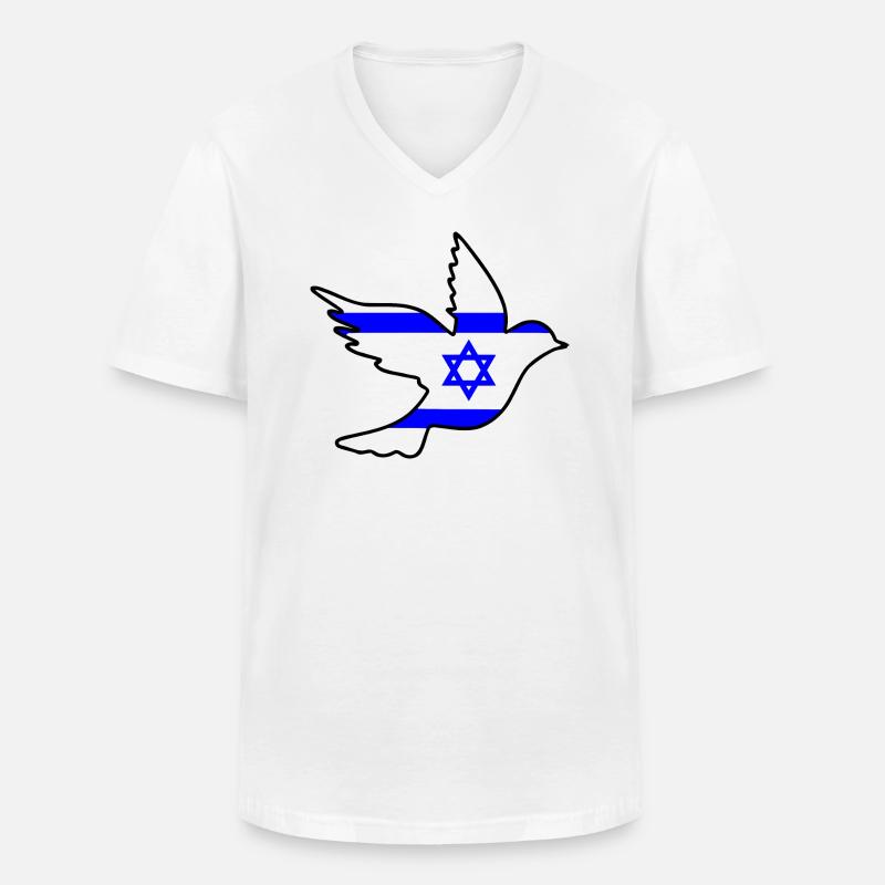 Frieden taube - Männer-T-Shirt mit V-Ausschnitt - Weiß